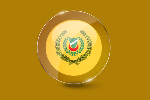 吉打州苏丹旗帜亮面圆形按钮