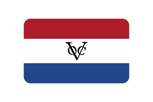 荷兰马六甲旗帜圆角矩形矢量插图