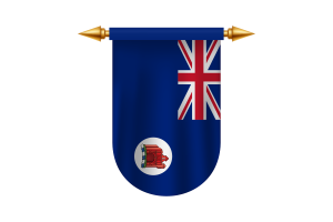 马六甲皇冠殖民地旗帜徽章矢量图像