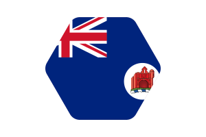 马六甲皇冠殖民地旗帜插图六边形圆形