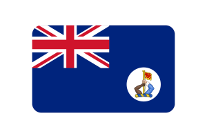 北婆罗洲皇冠殖民地旗帜圆角矩形矢量插图