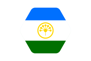 巴什科尔托斯坦旗帜插图六边形圆形