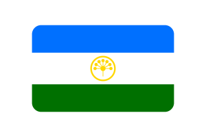 巴什科尔托斯坦旗帜圆角矩形矢量插图