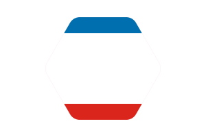 克里米亚半岛旗帜插图六边形圆形