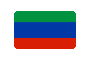达吉斯坦旗帜圆角矩形矢量插图