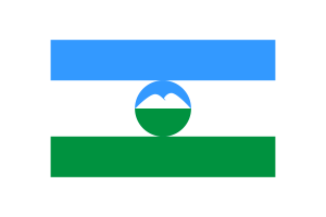 卡巴尔达-巴尔卡尔共和旗帜帜矢量插图