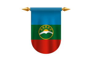 卡拉恰伊切尔克斯旗帜徽章矢量图像