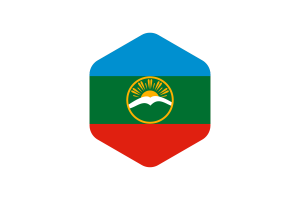 卡拉恰伊切尔克斯旗帜圆形六边形
