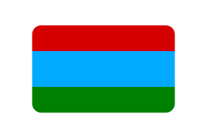 卡累利阿共和旗帜帜圆角矩形矢量插图