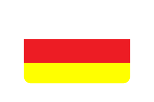 北奥塞梯阿拉尼亚旗帜圆角矩形矢量插图