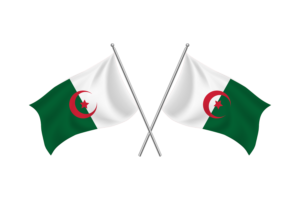 阿尔及利亚挥舞友谊旗帜