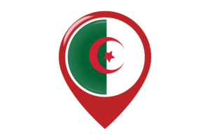 阿尔及利亚国旗地图图钉图标