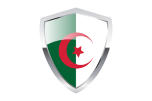 阿尔及利亚国旗与尖三角形盾牌