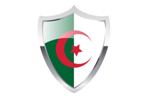 阿尔及利亚国旗与中世纪加热器盾牌