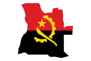 安哥拉地图与国旗