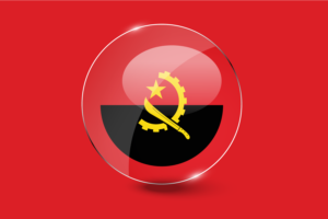 安哥拉国旗光泽圆形按钮