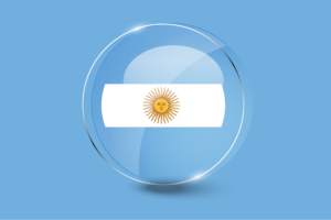 阿根廷国旗光泽圆形按钮