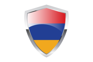 亚美尼亚国旗与尖三角形盾牌