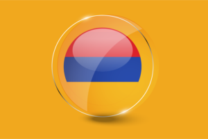 亚美尼亚国旗光泽圆形按钮