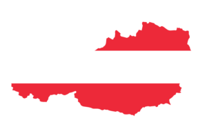 奥地利地图与国旗