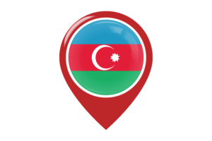 阿塞拜疆国旗地图图钉图标