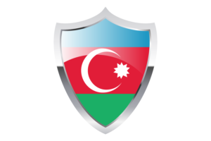 阿塞拜疆国旗与中世纪加热器盾牌