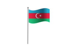 挥舞着阿塞拜疆国旗