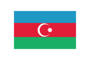阿塞拜疆国旗三角形矢量插图