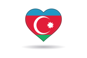 阿塞拜疆旗帜心形