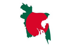 孟加拉国地图与国旗