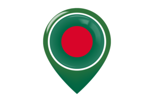 孟加拉国国旗地图图钉图标
