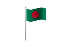 挥舞着孟加拉国国旗