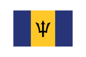 巴巴多斯国旗三角形矢量插图