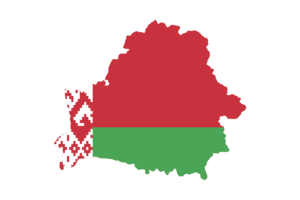 白俄罗斯地图与国旗