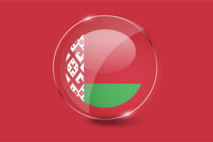 白俄罗斯国旗光泽圆形按钮