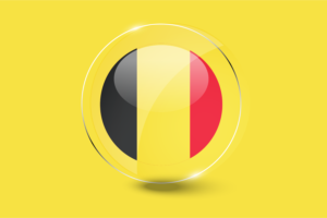 比利时国旗光泽圆形按钮