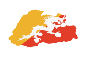 不丹地图与国旗