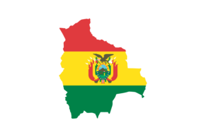玻利维亚地图与国旗