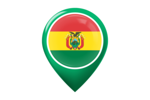 玻利维亚国旗地图图钉图标