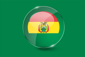 玻利维亚国旗光泽圆形按钮