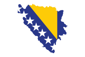 波斯尼亚和黑塞哥维那地图与国旗