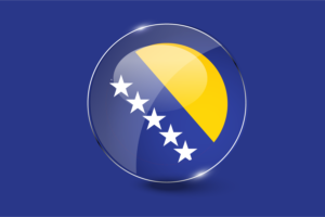 波斯尼亚和黑塞哥维那国旗光泽圆形按钮