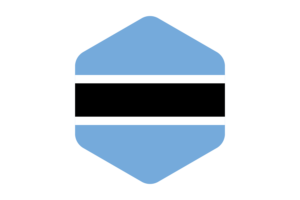 博茨瓦纳国旗圆形六边形