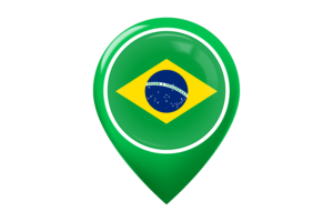 巴西国旗地图图钉图标