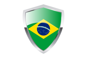 巴西国旗与尖三角形盾牌