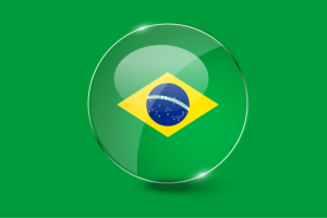 巴西国旗光泽圆形按钮