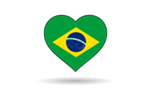 巴西旗帜心形
