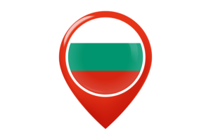 保加利亚国旗地图图钉图标