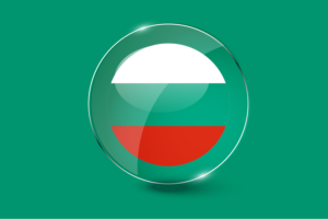 保加利亚国旗光面圆形按钮