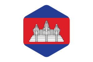 柬埔寨国旗圆形六边形